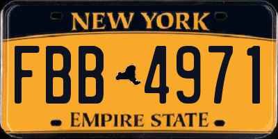 NY license plate FBB4971