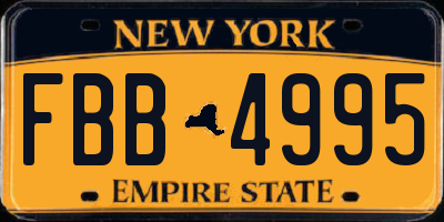 NY license plate FBB4995