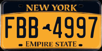 NY license plate FBB4997