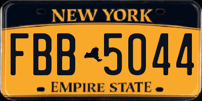 NY license plate FBB5044