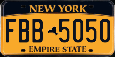 NY license plate FBB5050