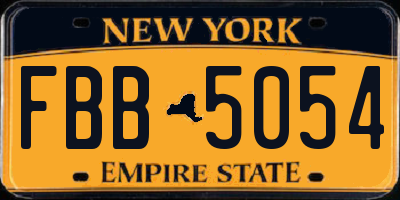 NY license plate FBB5054