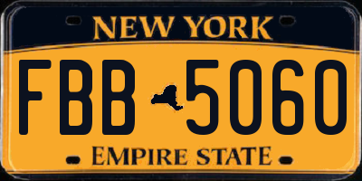 NY license plate FBB5060
