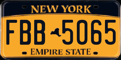 NY license plate FBB5065