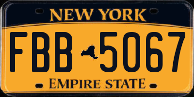 NY license plate FBB5067