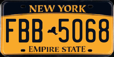 NY license plate FBB5068