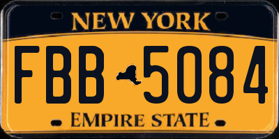 NY license plate FBB5084