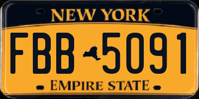 NY license plate FBB5091