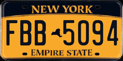 NY license plate FBB5094