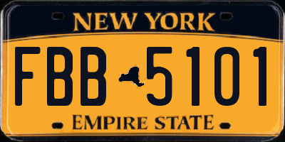 NY license plate FBB5101