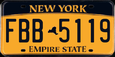 NY license plate FBB5119