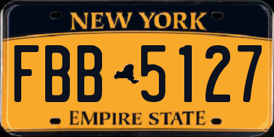 NY license plate FBB5127