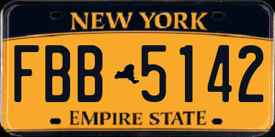 NY license plate FBB5142