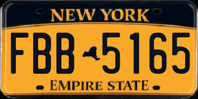 NY license plate FBB5165