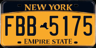 NY license plate FBB5175