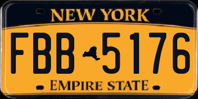 NY license plate FBB5176