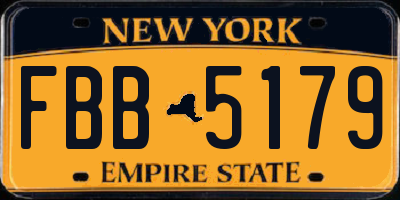 NY license plate FBB5179