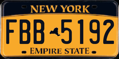 NY license plate FBB5192