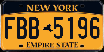 NY license plate FBB5196