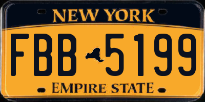 NY license plate FBB5199