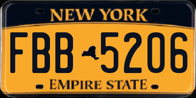 NY license plate FBB5206