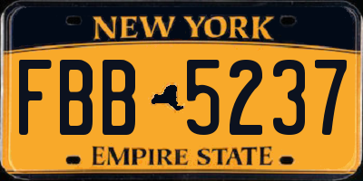NY license plate FBB5237