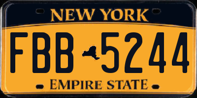 NY license plate FBB5244