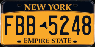 NY license plate FBB5248