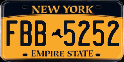 NY license plate FBB5252