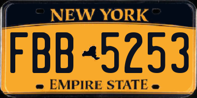 NY license plate FBB5253