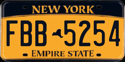 NY license plate FBB5254