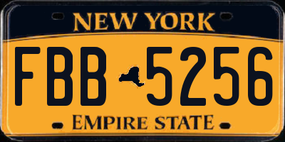 NY license plate FBB5256