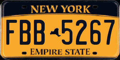 NY license plate FBB5267