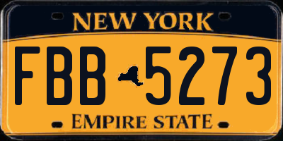 NY license plate FBB5273