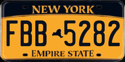 NY license plate FBB5282