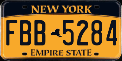 NY license plate FBB5284