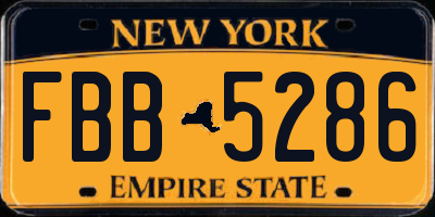 NY license plate FBB5286