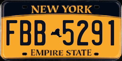 NY license plate FBB5291