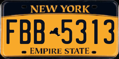 NY license plate FBB5313