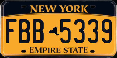 NY license plate FBB5339