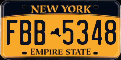 NY license plate FBB5348