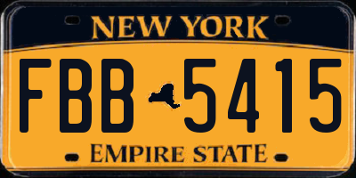 NY license plate FBB5415