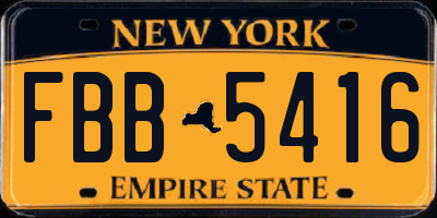 NY license plate FBB5416