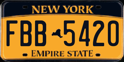 NY license plate FBB5420