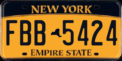 NY license plate FBB5424