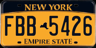 NY license plate FBB5426