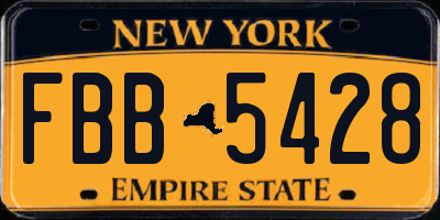 NY license plate FBB5428
