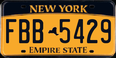 NY license plate FBB5429