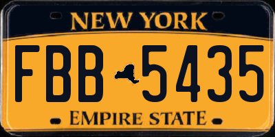 NY license plate FBB5435