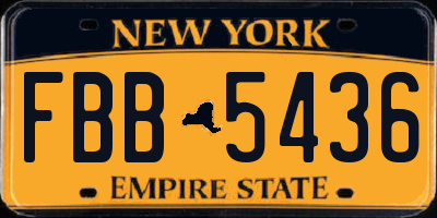 NY license plate FBB5436